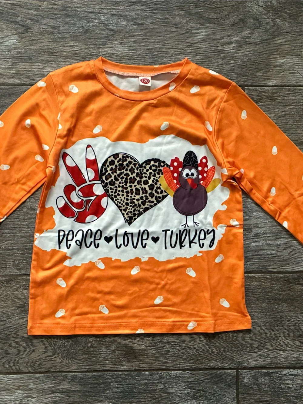Girls Thanksgiving Outfit Set Turkey Print Flare Pants 5/6